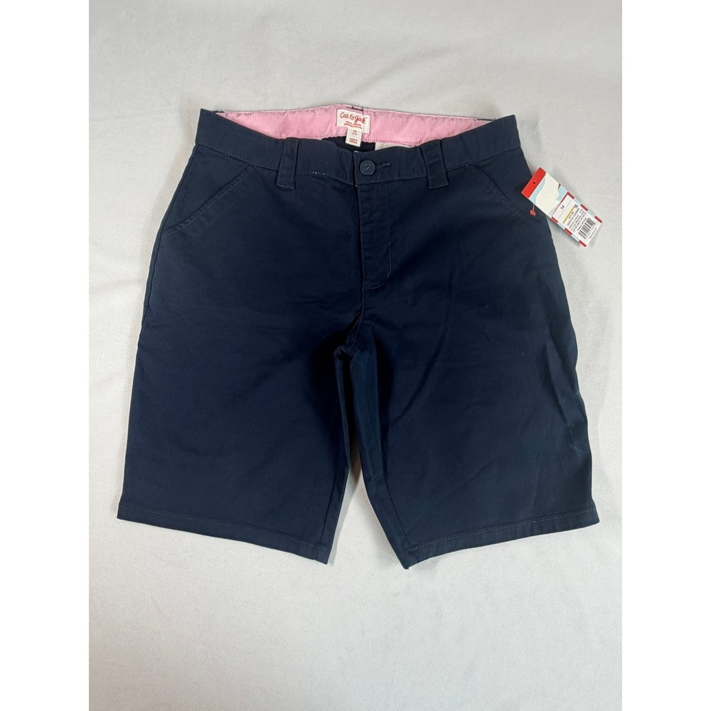 Cat & Jack Girls Shorts School Uniform Chino Navy Blue Size 14‎ New